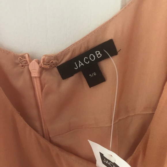 Jacob Pleated pure silk dress in peach colour - Picture 2 of 2